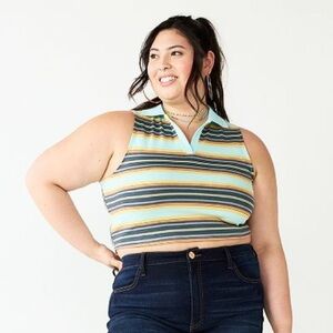 Juniors' Plus Size SO® Cropped Polo Tank